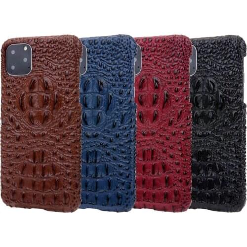 Real Leather 3d Embossed Crocodile Pattern For Samsung S8 S9 S10 Plus Note10 Phone Back Cover Feel Comfortable Protection Lens