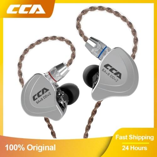 CCA C10 Headphones 4BA+1DD Hybrid Technology HiFi In Ear Music DJ Running Sport Earphone Active Noice Cancelling Monitor Headset
