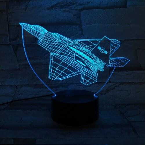 Airplane Night Light LED Acrylic 3D Illusion Nightlight Smart Phone Control Desk Lamp Kids Gift Birthday Party Atmosphere Decor
