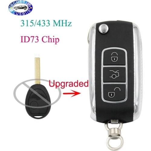 Upgraded Replacement Folding Remote Key Fob for BMW Mini Rover 75 2002-2005 315mhz/433MHZ ID73 Chip