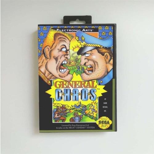 General Chaos - USA Cover With Retail Box 16 Bit MD Game Card for Sega Megadrive Genesis Video Game Console