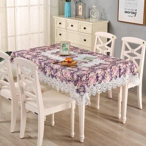 Factory Wholesale New Printing Tablecloth Thickened Oil Proof Tablecloth Garden Style Lace Printing Tablecloth