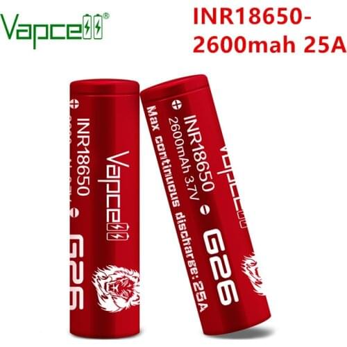 Original Vapcell G26 INR18650 2600mAh 25A rechargeable li-ion battery 18650 rewrap H26 beats VTC5A 3.7V lithium batteries