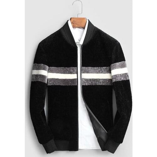 Real Fur Coat Men Sheep Shearing Winter Coat Men Wool Coat Korean Baseball Jacket for Mens Clothing 2020 Casaco 17094 YY1129