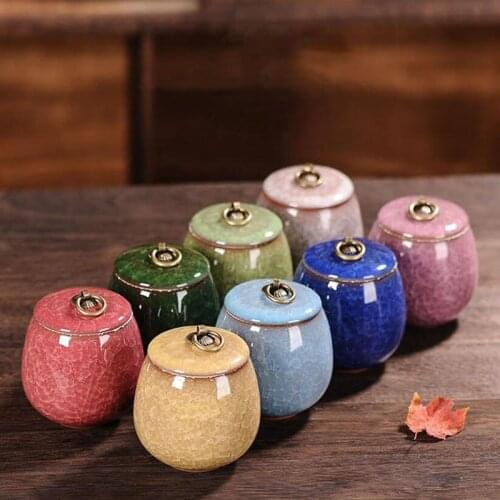 Portable Ice Crack Tea Caddy Pu'er Sealed Storage Jar Tea Box Travel Teaware Cotainer Accessories Kitchen Tea Canister