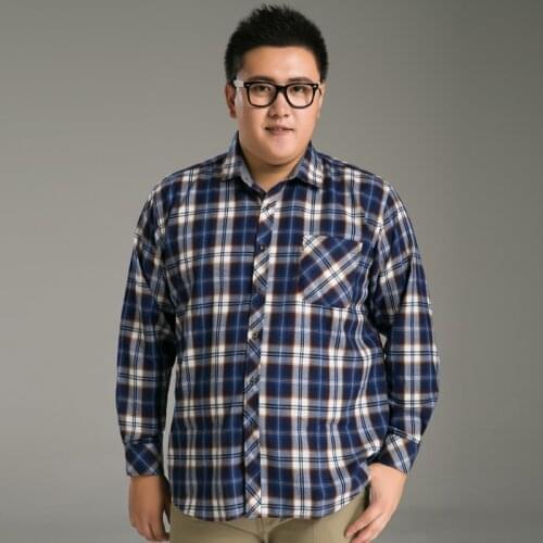 Camisa Xadrez Autumn Big Men Checkered Shirts Plus Large Size 7xl 8Xl long-sleeved Casual Plaid Shirt Mens Clothing Shirt