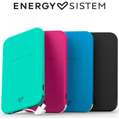 Energy Sistem Extra Battery 2500 Battery portable 2500 mAh Smartphones ultra-thin integrated Cable mint Pink Blue Black