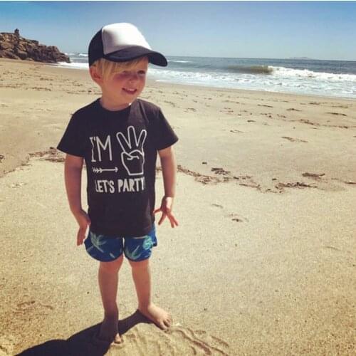 I'm Three Lets Party Funny Kids Tshirt Toddler Baby Boys Girls 3rd Birthday Party T-shirt Casual Children Fashion T-shirts Tops