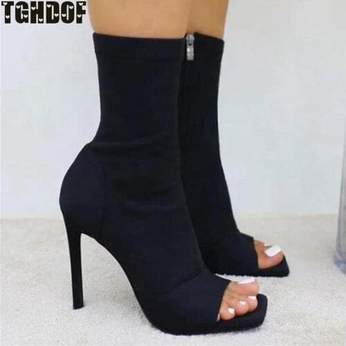 Women Boots High Heels woman shoes Gladiator Heels Autumn Ladies Shoes Female Fashion Open Toe Boots Party Wedding Woman Shoe