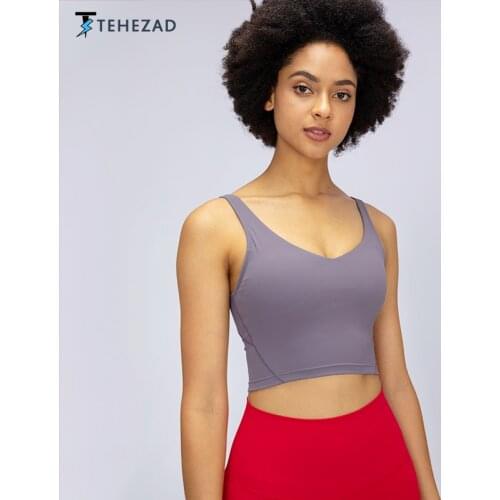 TEHEZAD Women Sport Yoga Bra Fitness Female Top Tank Running Ladies Camis Workout Push Up Large Size Gym Underwear