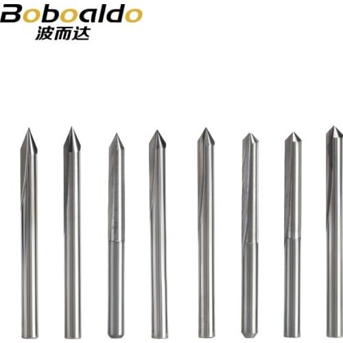 10PC/set 3.175mm 2 Flutes Straight Engraving Bits deep cutter For wood hardwood CNC Carving Bits Carving machine tools end mill