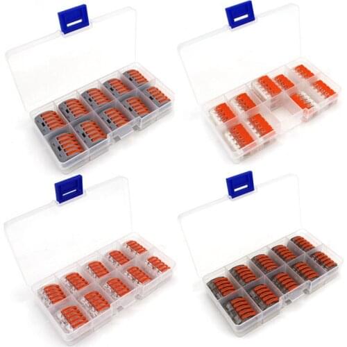 10PCS/Box Connector 222-415 Cage Spring Universal Conector Fast Wire Wiring Conductors Electrical Terminal Block China