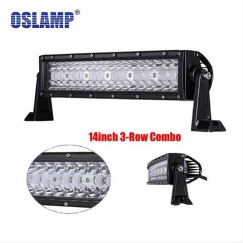 14" Car LED Light Work Bar 3 Row 144W Offroad Driving Combo Beams fit Pickup Tractor Truck SUV 4X4 Wagon jeep