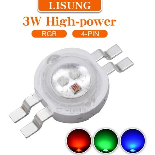 3w Watt High-power 3*3W Chip Rgb 4Pins 4 Legs Chip Spotlight Downlight Beads Molding Led Stage Colorful Light Source Beads