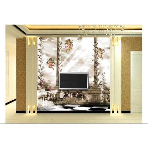 Customzed 3d wallpaper 3d kids wallpaper Beautiful dream angel balcony children TV background wall decoration
