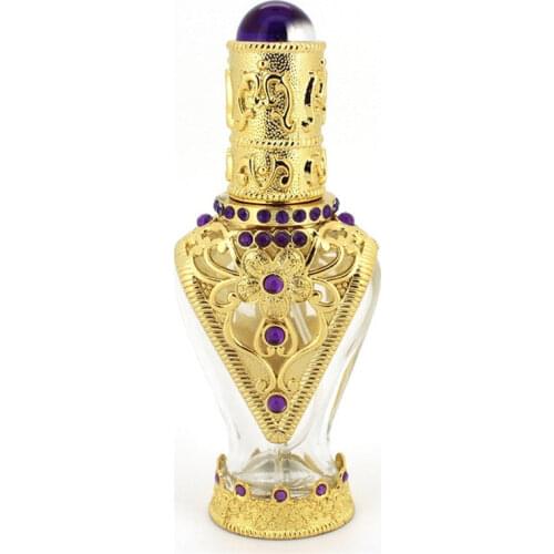 2pcslot 50ML/CC Hollow Out Gold Color Middle East Essential Bottle For Oils Perfume Empty Glass Bottle For Wedding Decor