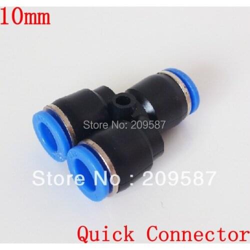 50pcs 10mm Push In Equal Y Pneumatic Jointer Connector