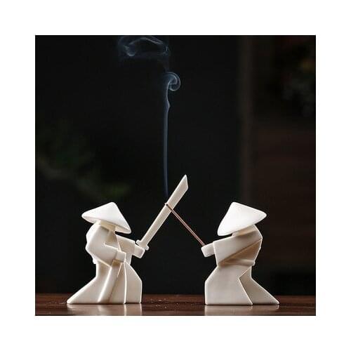 Ceramic Samurai Incense Holder Home Incense Stick Aroma Bracket Desktop Decoration Olores Para La Casa Incense Burner Stand