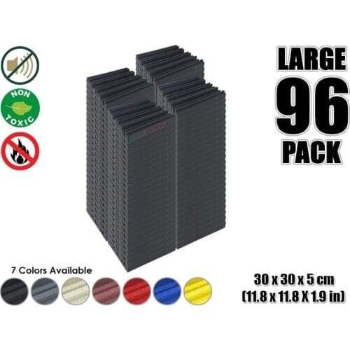 Arrowzoom 96 pieces Metro Diffuser Acoustic Studio Foam Tile Sound Absorption Panel 30 x 30 x 5 cm (11.8 x 11.8 x 1.9 inches)