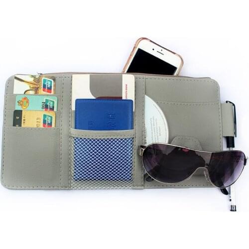 Car Sun Visor Bill Pen Business Card Holder CD Organizer Storage Box Sunglasses Clip Stowing Tidying Car Accessories for Peugeot