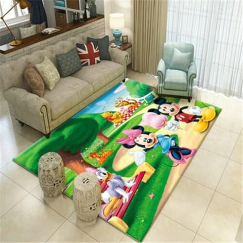 Disney Mickey Baby Play Mat 80x160CM Washable Non-slip Kitchen Floor Mat Bedroom Living Room Rugs Waterproof Modern Carpet