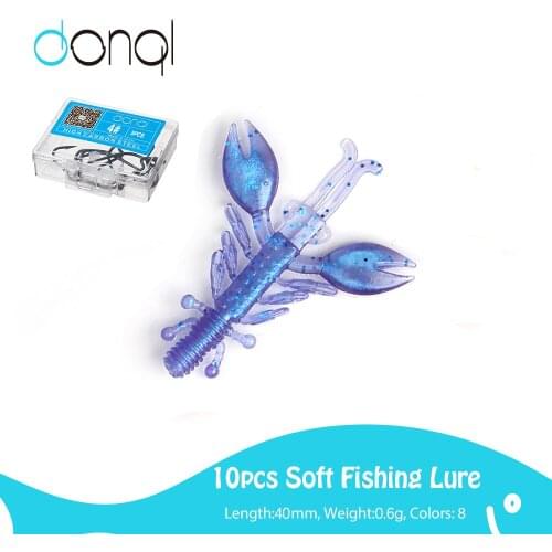 DONQL 10Pcs Worm Fishing Soft Bait 40mm 0.6g Jig Artificials Silicone Soft Bait Shiner Sea Wobblers Swimbait Trout Lures Tackle