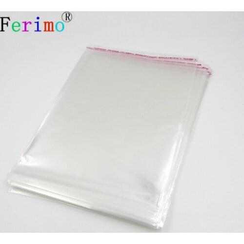 Ferimo 100pcs Variety of Sizes Recyclable Hot Selling Useful Clear Plastic Bags Self Adhesive Seal Jewelry Gift Package Opp BagS