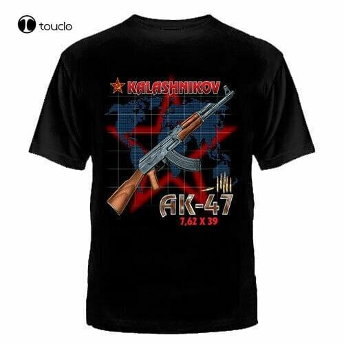 Tshirt Russian Russia Kalashnikov Ak 47 Automatic Machine Legend Of Weapons Army