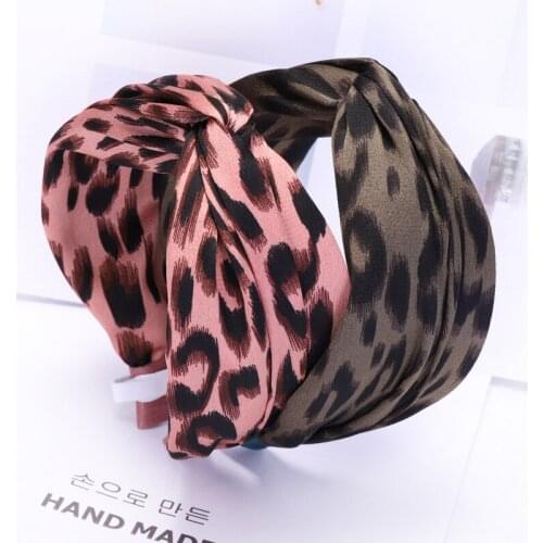 Leopard Print Knotted Dots Headband Hairband Animal Patter Sexy Spotted Bohemian Headwrap Silk Hair Hoops Accessories Wholesale