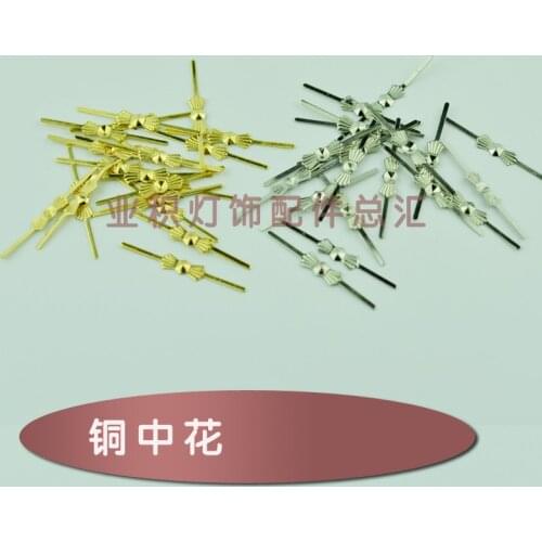 Copper flower shaped crystal connection buckle pure brass crystal beads connecting hasps buckle for vintage chandelier wall lamp