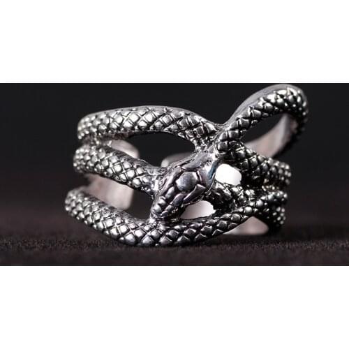 Fashion Retro Snake Ring Female Adjustable Opening Ring Mens And Womens Party Jewelry Wedding Jewellery Accessories Gifts