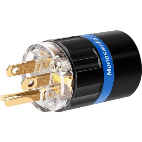 Monosaudio M105G/F105G 99.998% Pure Copper 24k Gold Plated hifi US Power Plug Audio Power Connector IEC Female Plug