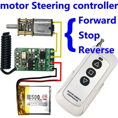 3.7v 4.5v 9v 12v motor Forward Reverse steering wireless remote control switch Controller module 433mhz rf transmitter receiver