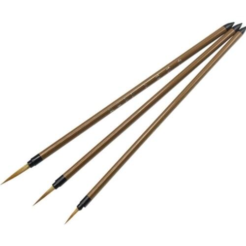 Chinese Painting Fine Line Brush Set 3pcs Chinese Meticulous Painting Brush Pen Line Drawing Weasel Hair Calligraphy Brushes