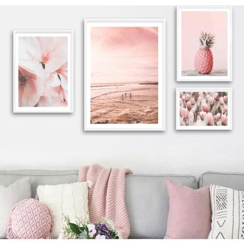 Pineapple Moroccan Door Straw Flower Sea Wall Art Canvas Painting Nordic Posters And Prints Wall Pictures For Living Room Decor