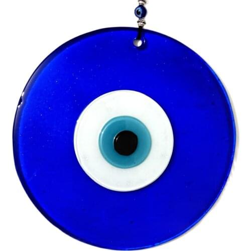 Blue Color 16 x 16 Centimeter Handmade Evil Eye Bead Wall Ornament