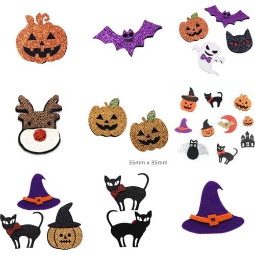 Halloween Non-woven Patch For Clothing Patches For Kid Clothes Appliques Stickers T-Shirt Hair Accessories,5Yc18468