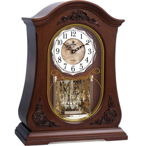 BRAND NEW HIGH-END WOODEN DESK CLOCK SILENT QUARTZ MOVEMENT TABLE CLOCK CRYSTAL WESTMINSTER MUSIC HOURLY CHIMING