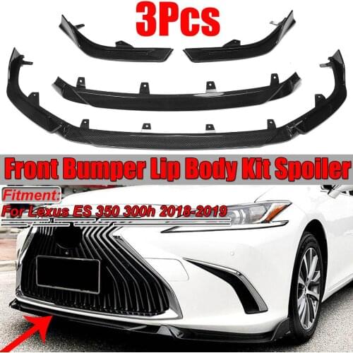 3PCS Car Front Bumper Lip Body Kit Spoiler Lip Diffuser Splitter Lip Deflector Lips Detachable For Lexus ES 350 300h 2018-2019