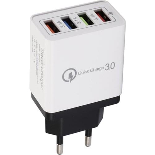 4 USB Port Quick Charge Wall Charger Power Adapter for Phone Tablet MP3 Camera