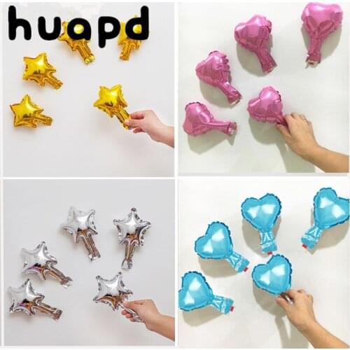 50pcs 5inch aluminum foil star balloons heart-shaped balloons wedding decoration balloons birthday cake bouquet wedding supplies