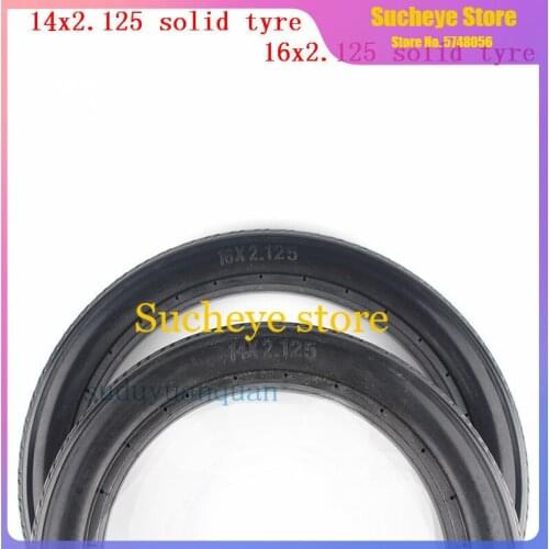 14 /16 inch 14x2.125 16x2.125 Solid Rubber Electric Vehicle tire Non inflation Solid tyre fits Folding electric bicycle E-bike
