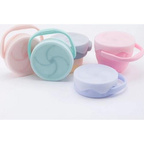 Silicone Cup For Baby Spill-proof Baby Snack Box Leak-proof Handle Food Storage Infant Feeding Containers Ice Cream Snacks Cup