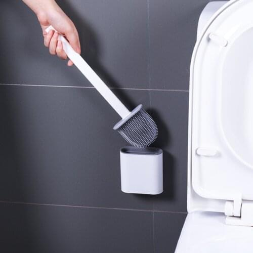 Silicone Toilet Brush Wall Mounted Bathroom WC Accessories Toilet Borstel Escobilla Rosse Toilette WC Szczotka Do WC
