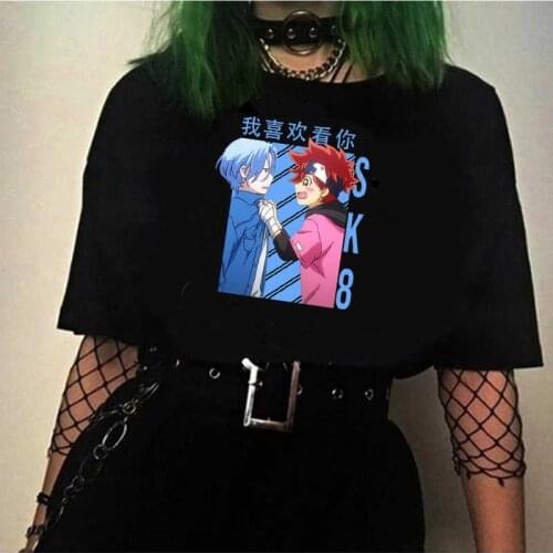 Sk8 the Infinity Skateboard Boys Skate Infinity male print white t shirt japanese couple clothes top tees aesthetic streetwear