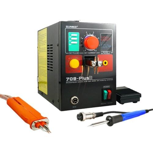 SUNKKO 709Plus Battery Spot Welder 4.3KW Precision Pulse Spot Welding Machine Soldering Pen Kit For 18650 Battery Nickel Welding