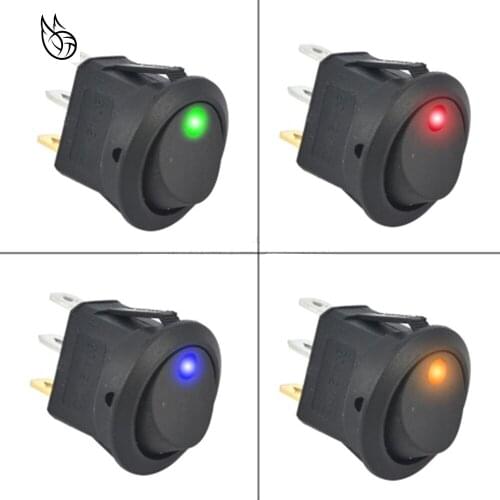 3PCS 16A 12V waterproof spst switch LED Dot Light Car Boat Round Rocker ON/OFF SPST Switch Z822