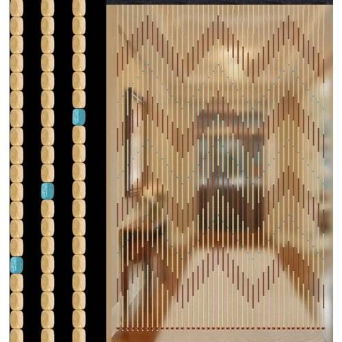 41 Line Wooden Bead Curtain 90x195cm Fly Screen 4 Wave Handmade Wooden Blinds For Hallway Living Room Door Window Gate Divider