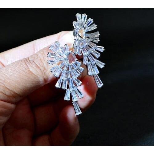 CINDY XIANG Shining Cubic Zirconia Beautiful Stud Earrings for Women Bridal Wedding Party Earrings 3 Colors Available Pack Box