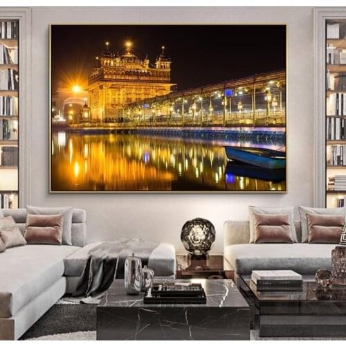 Golden Temple of India Canvas Paintings On the Wall Art Prints Modern Landscape Posters And Prints Wall Pictures Home Decoration